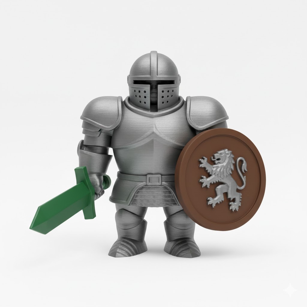Knight with Shield in Forest Green