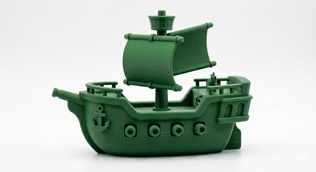 Pirate Ship in Forest Green